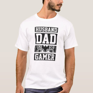 Mens Husband Dad Gamer Funny Retro Style Video Gam T-Shirt