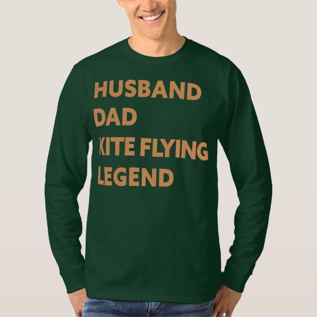 Mens Husband Dad Kite Flying Legend Funny Kite T-Shirt (Front)