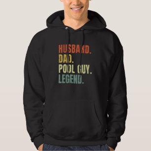 Mens Husband Dad Pool Guy Legend Funny Fathers Day Hoodie