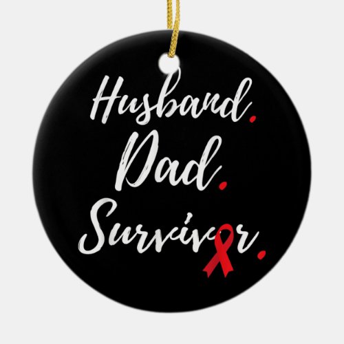 Mens Husband Dad Survivor Stroke Awareness  Ceramic Ornament