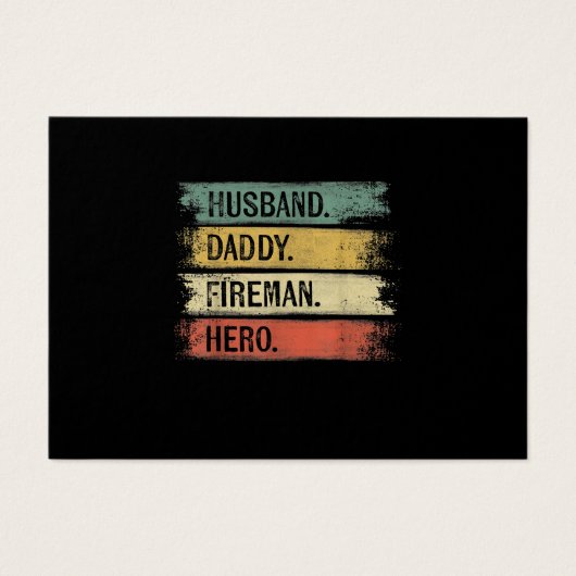 Mens Husband Daddy Fireman Hero Firefighter (Front)