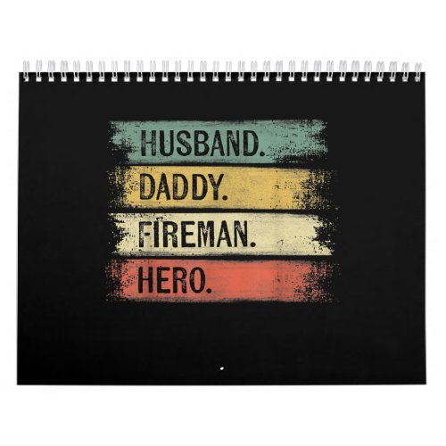 Mens Husband Daddy Fireman Hero Firefighter Calendar