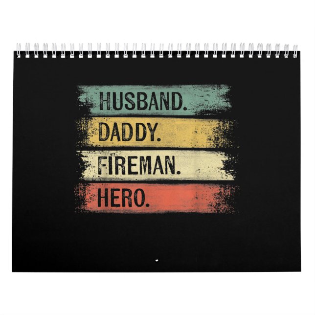 Mens Husband Daddy Fireman Hero Firefighter Calendar (Cover)
