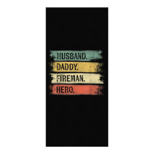 Mens Husband Daddy Fireman Hero Firefighter Rack Card