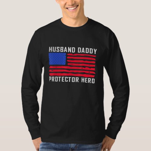 Mens Husband Daddy Protector Hero Fathers Day Amer T_Shirt