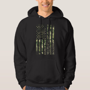 Mens Husband Daddy Protector Hero   Fathers Day Fl Hoodie