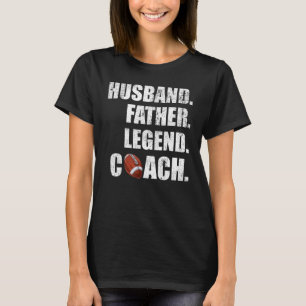 Mens Husband Father Legend Flag Football Coach Fa T-Shirt