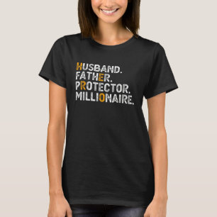 Mens Husband Father Protector Millionaire Stock Cr T-Shirt