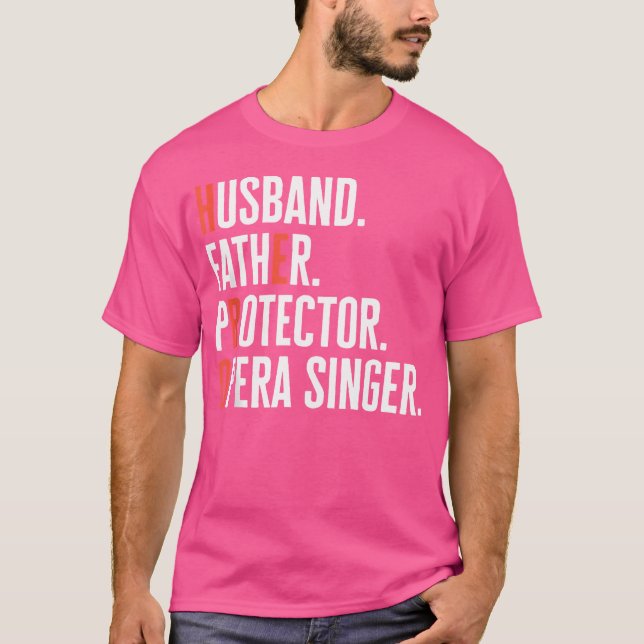 Mens Husband Father Protector Opera Singer Music V T-Shirt (Front)
