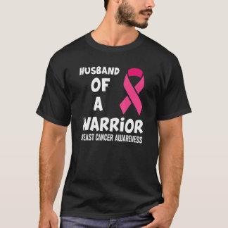 Mens Husband Of A Warrior Breast Cancer Awareness  T-Shirt