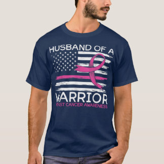 Mens Husband Of A Warrior Breast Cancer for Breast T-Shirt