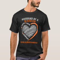 Mens Husband Of A Warrior Multiple Sclerosis Aware T-Shirt