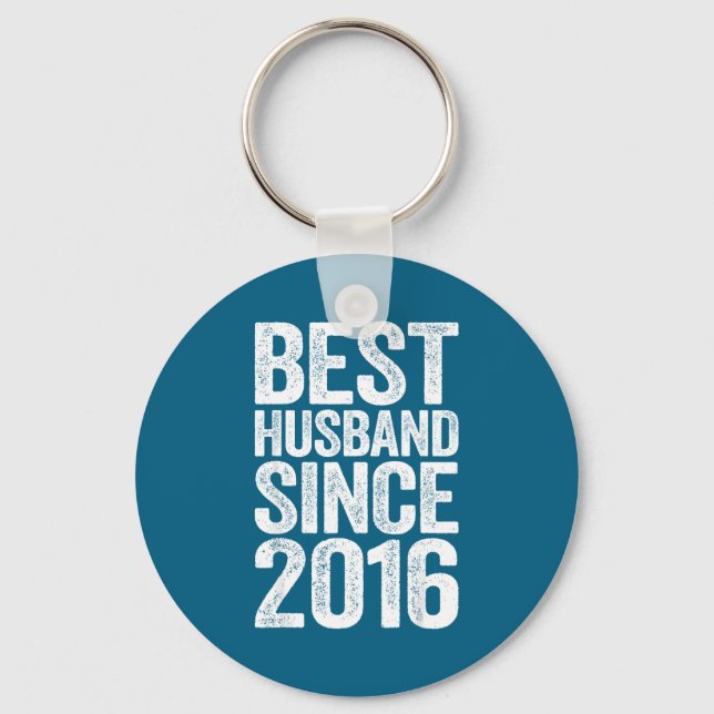 Mens Husband Since 2016 Wedding Keychain (Front)
