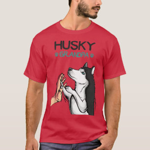Mens Husky Grandpa Dog Dad Lover  T-Shirt