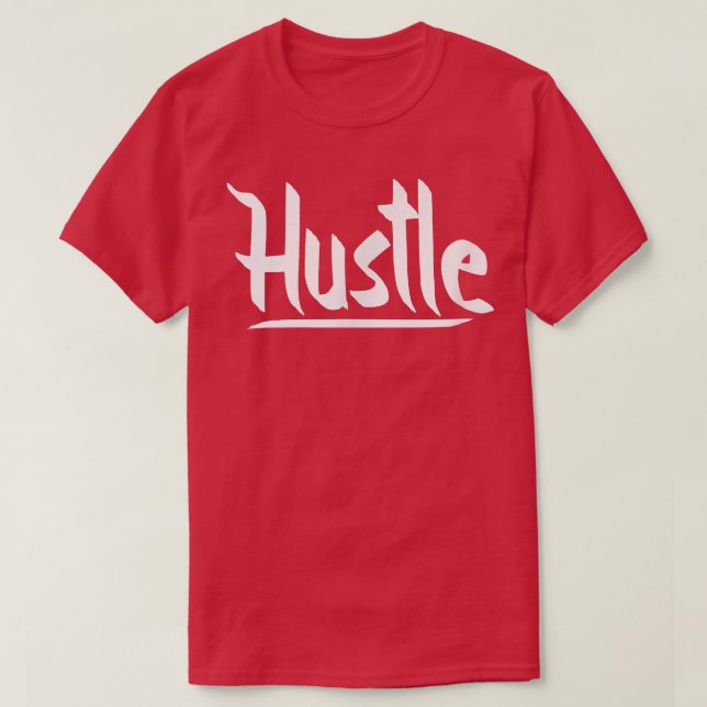 Mens HUSTLE Gym Fitness Workout Bodybuilding Motiv T-Shirt (Design Front)