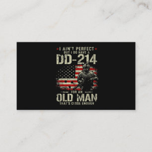 Mens I Ain't Perfect I Do Have A DD-214 Veteran Business Card