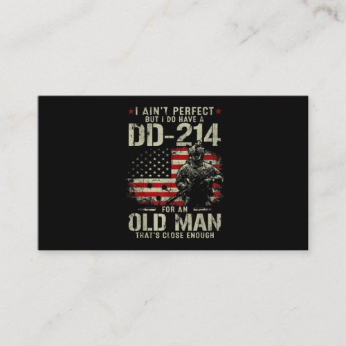 Mens I Aint Perfect I Do Have A DD_214 Veteran Business Card