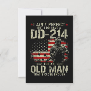 Mens I Ain't Perfect I Do Have A DD-214 Veteran Note Card