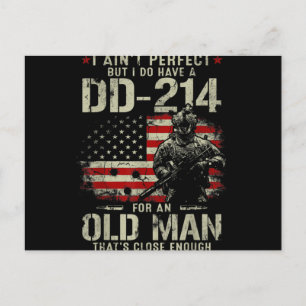 Mens I Ain't Perfect I Do Have A DD-214 Veteran Postcard
