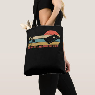 Mens I Am A Simple Man Vintage Cornhole Tote Bag