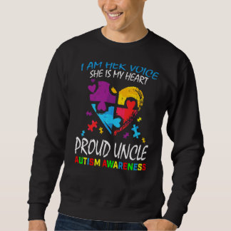 Mens I Am Her Voice My Heart Proud Uncle Autism Aw Sweatshirt