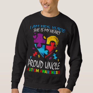 Mens I Am Her Voice My Heart Proud Uncle Autism Aw Sweatshirt