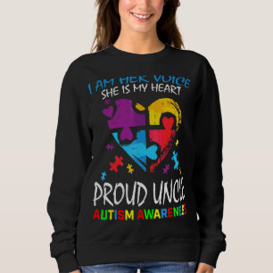 Mens I Am Her Voice My Heart Proud Uncle Autism Aw Sweatshirt