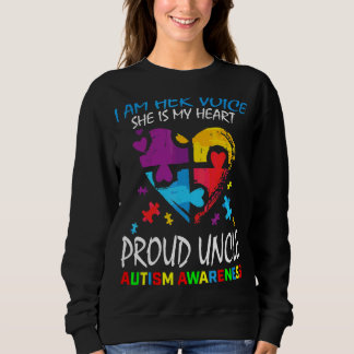 Mens I Am Her Voice My Heart Proud Uncle Autism Aw Sweatshirt