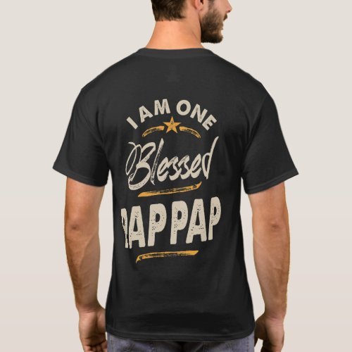 Mens I Am One Blessed PapPap Father Grandpa Gift T_Shirt