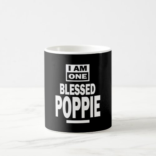 Mens I Am One Blessed Poppie Fathers Day Gift Coffee Mug