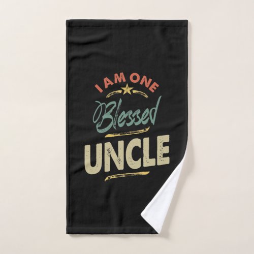 Mens I Am One Blessed Uncle Gift Hand Towel