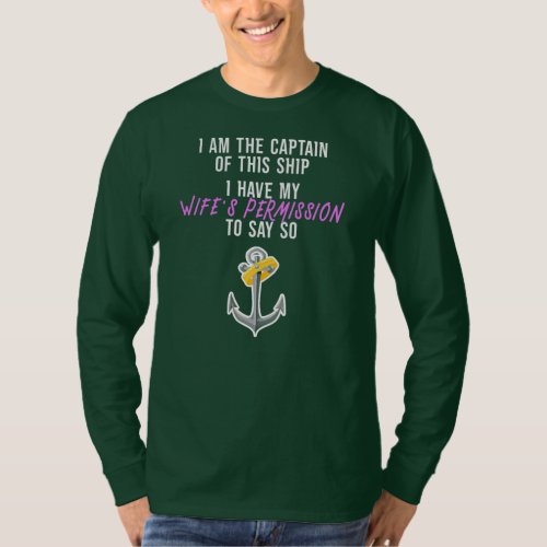 Mens I Am The Captain Of This Boat Funny Captain T_Shirt