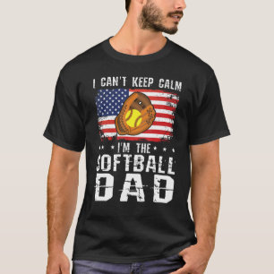 Mens I can t keep calm I m the softball dad softba T-Shirt