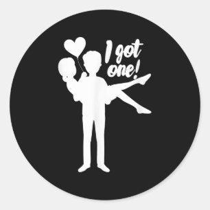 Mens I Got One Groom Bride Wedding Bachelor Party  Classic Round Sticker