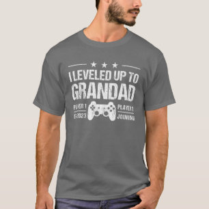Mens I Leveled Up To Grandad Est 2023 - Funny New T-Shirt