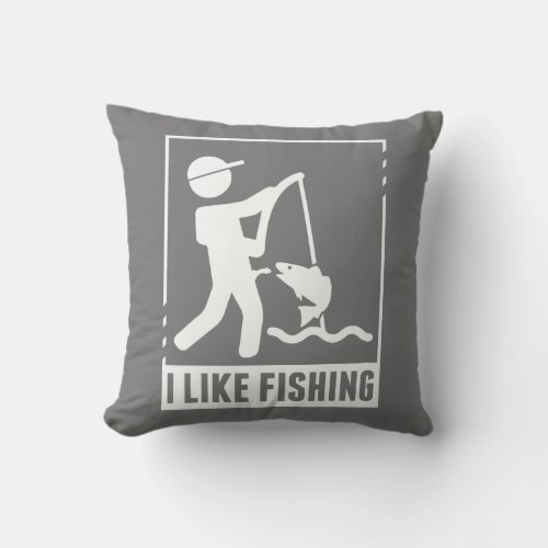 Mens I Like Fishing Angler Sarcasm Men  Throw Pillow
