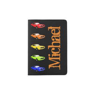 Men's I Love Cars Skid Drift Ride Passport Holder