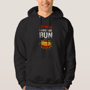 Mens I Love His Bun 4th Of July Matching Couples Hoodie