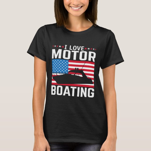 Mens I Love Motor Boating Motorboating Tee Nitro B (Front)