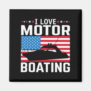 Mens I Love Motor Boating Motorboating Tee Nitro B Magnet
