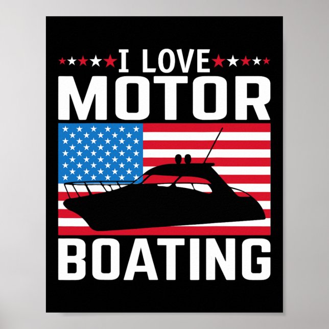 Mens I Love Motor Boating Motorboating Tee Nitro B Poster (Front)