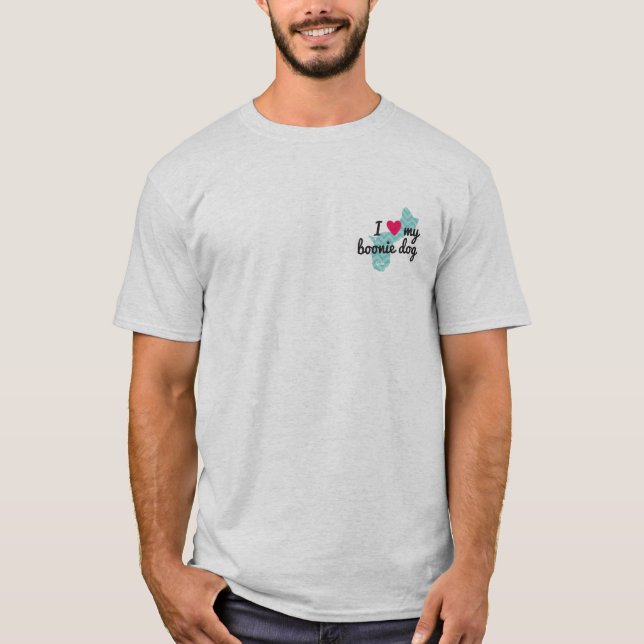 Men's I Love My Boonie Dog Shirt (Blue) (Front)