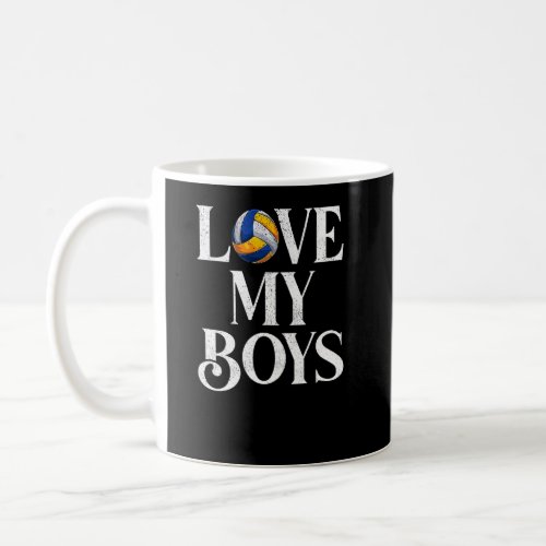 Mens I Love My Boys Volleyball  Volleyball Dad Fat Coffee Mug