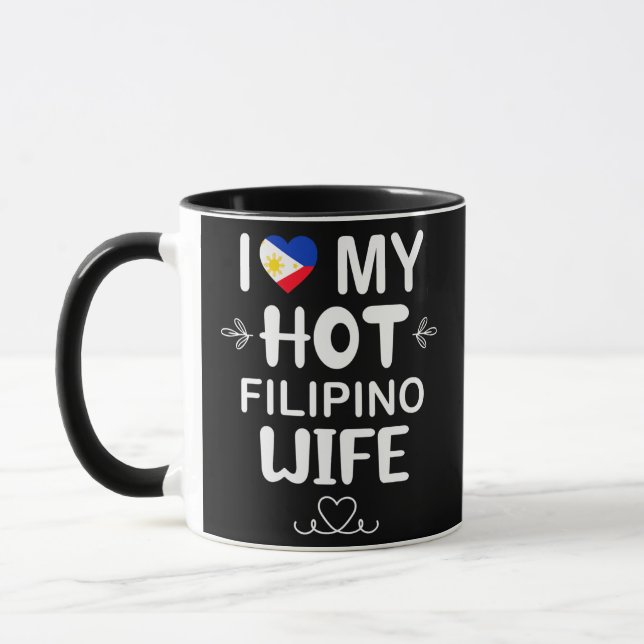 Mens I Love My Hot Filipino Wife Philippines  Mug (Left)