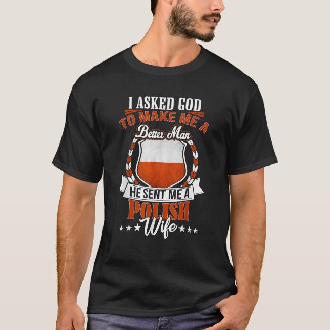 Mens I Love my Polish Wife Anniversary T Shirt for (Front)