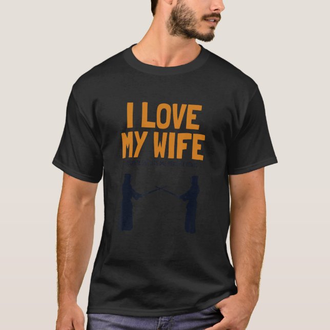 Mens I Love My Wife Kendo Kata Kenjutsu Bokuto Sam T-Shirt (Front)