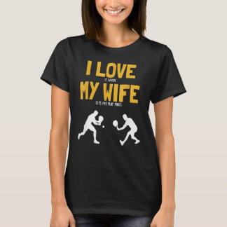 Mens I Love My Wife Padel Platform Tennis Paddleba T-Shirt