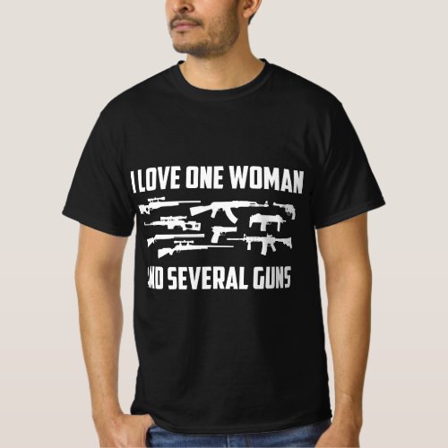 Mens I Love One Woman  Several Guns T 2A Right Gi T_Shirt