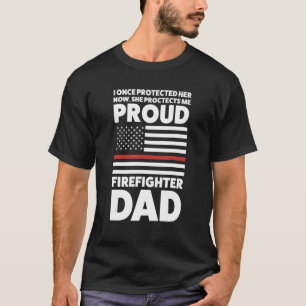 Mens I once protected her now, she firefighter dad T-Shirt