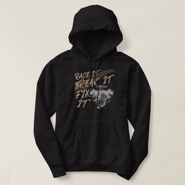 Mens I play with blocks Turbo Tuning Tuner Hoodie (Design Front)